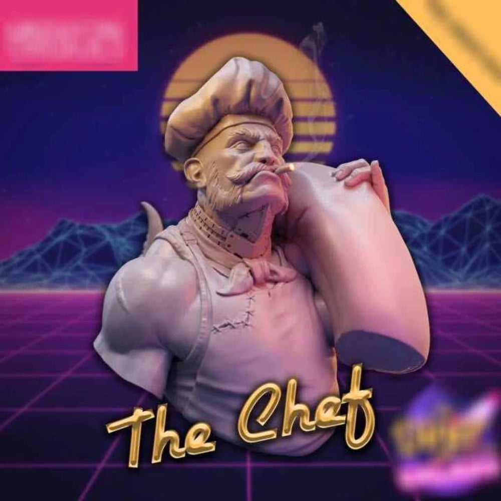 1/12 Chef Character, Resin Model Bust Kit, Sci-Fi Theme, Unassembled and Unpainted