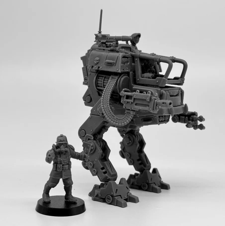 28mm Grimguard Walker MK1, 5 Figures, Resin Model Vehicle Kit, Sci-Fi Theme, Unassembled and Unpainted