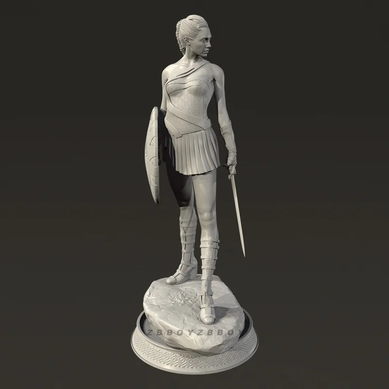 75mm Ancient Greek Hoplite with Sword and Shield, Resin Model Figure Kit, Unassembled and Unpainted