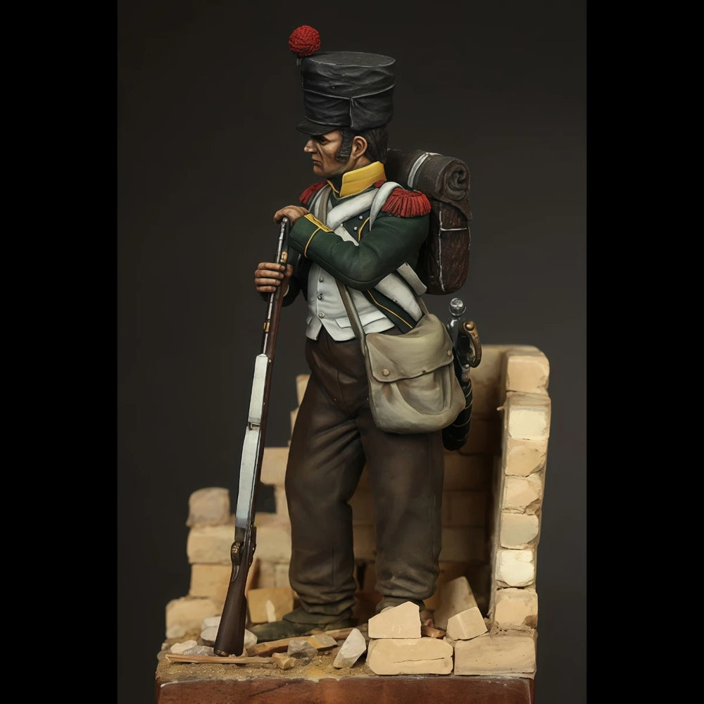 54mm Napoleonic Irish Regiment Cavalry Officer, Resin Model Figure Kit, Unassembled and Unpainted