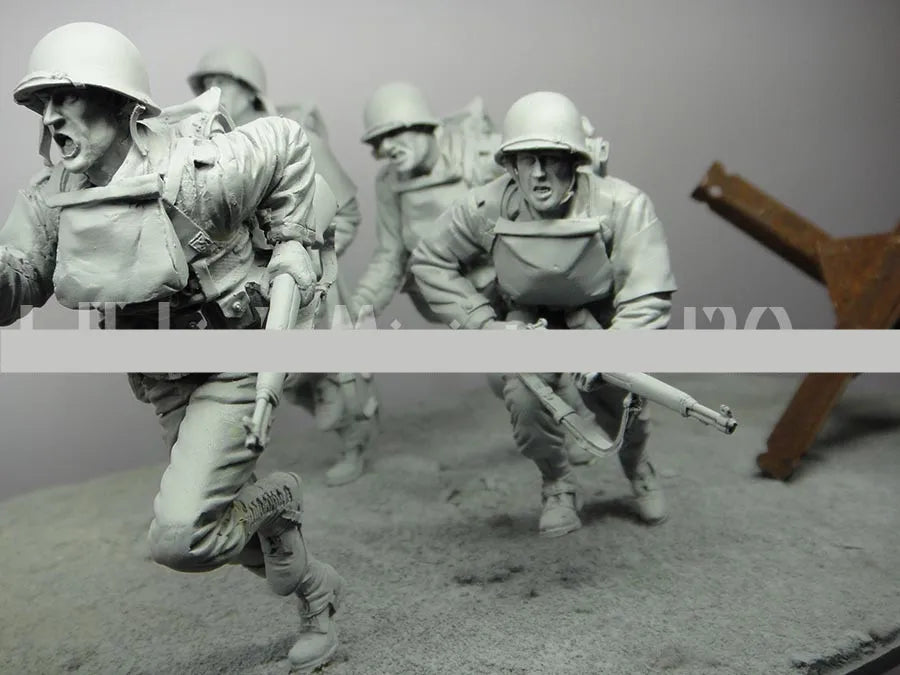 1/16 WWII Allied Soldiers, 6 Figures, Resin Model Figure Kit, Unassembled and Unpainted