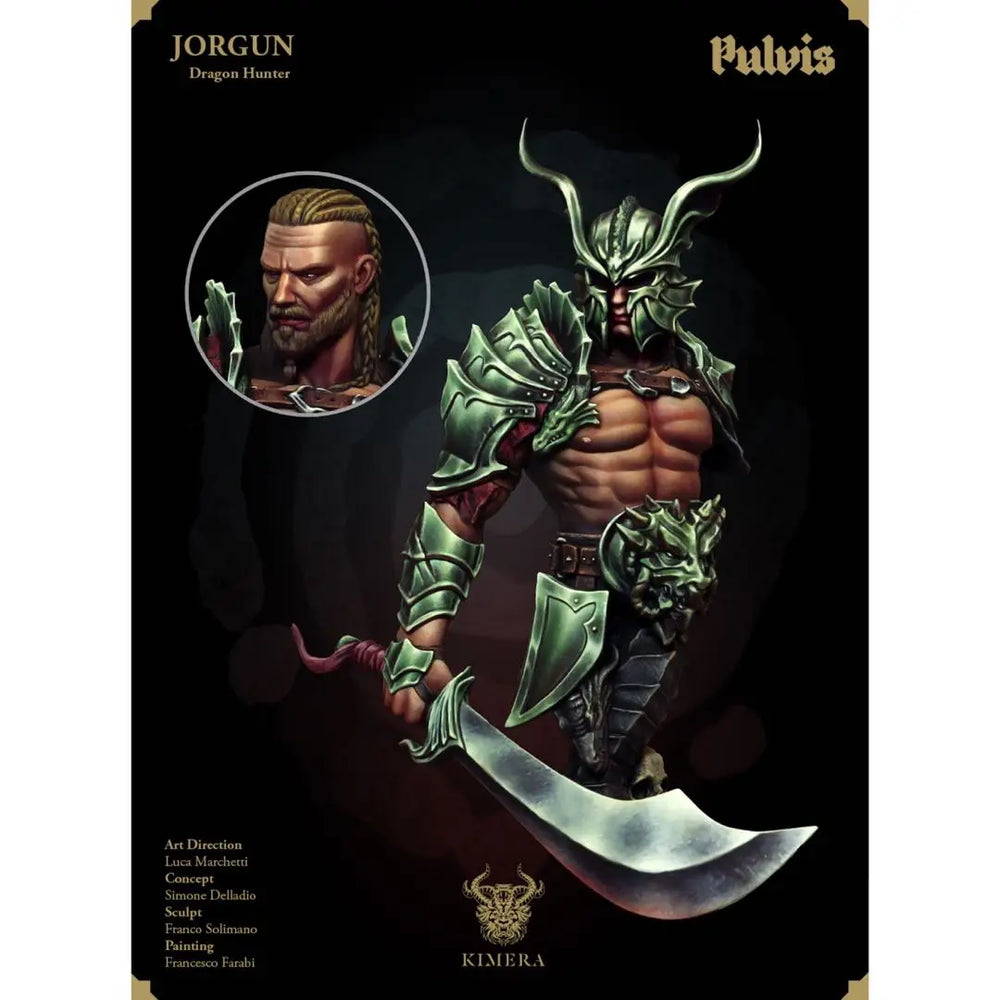 1/9 Dark Fantasy Horned Warrior, Resin Model Figure Kit, Fantasy Theme, Unassembled and Unpainted