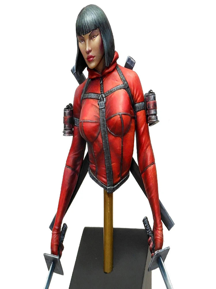 1/16 Female Warrior, Resin Model Bust Kit, Sci-Fi Theme, Unassembled and Unpainted