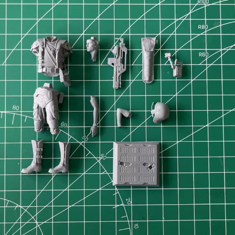 1/24 Modern Sci-Fi Military Corporal, Resin Model Figure Kit, Unassembled and Unpainted