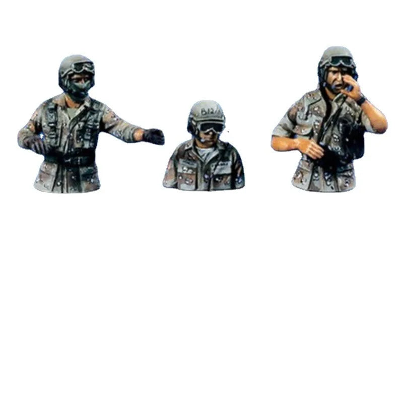 1/35 Modern US Tank Commander and Crew, 3 Figures, Resin Model Figure Kit, Unassembled and Unpainted