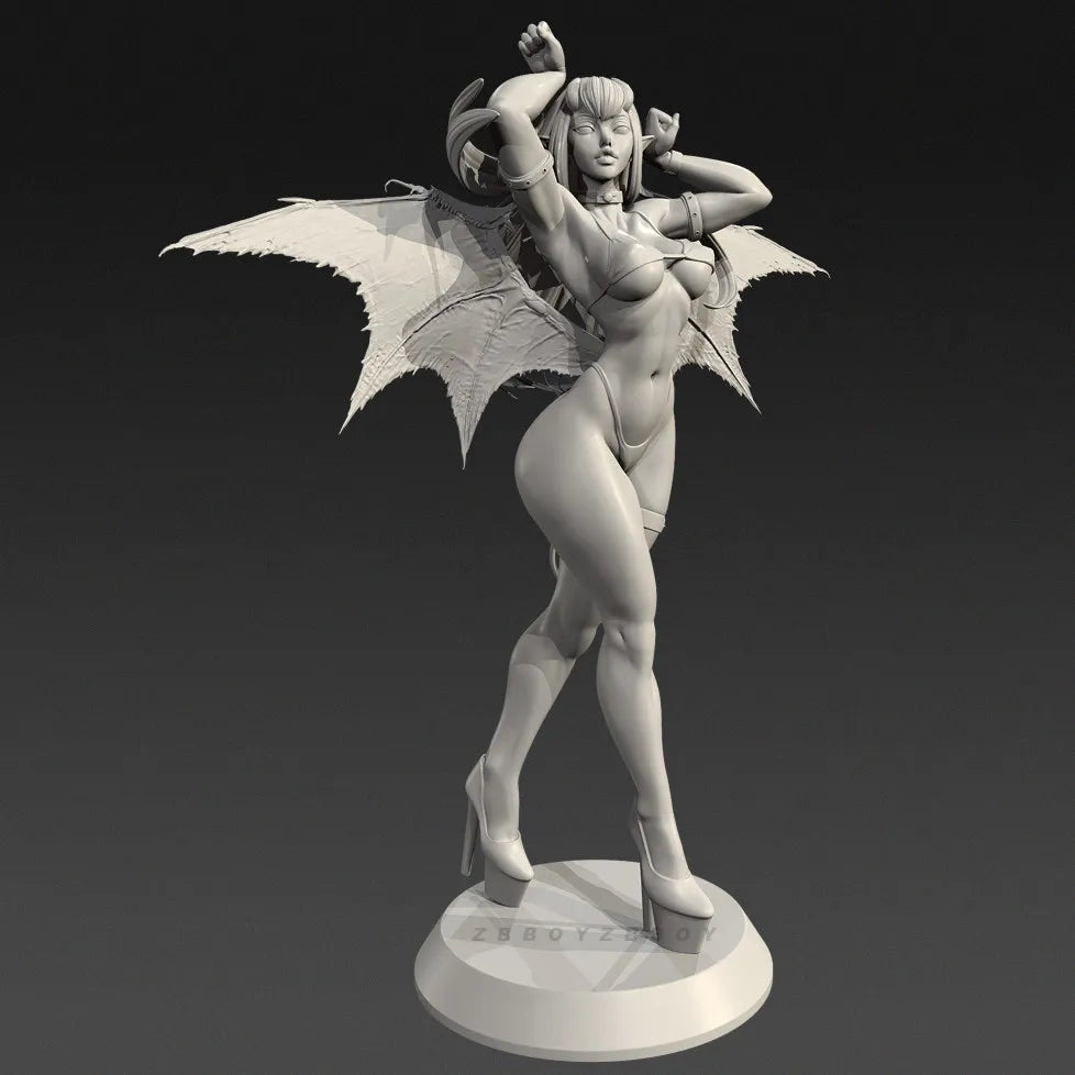 75mm Winged Demon Succubus, Resin Model Figure Kit, Fantasy Theme, Unassembled and Unpainted