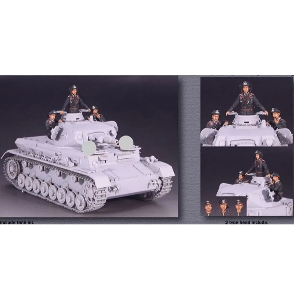 1/35 WWII German Panzer IV with Crew, 4 Figures, Resin Model Figure Kit, Unassembled and Unpainted