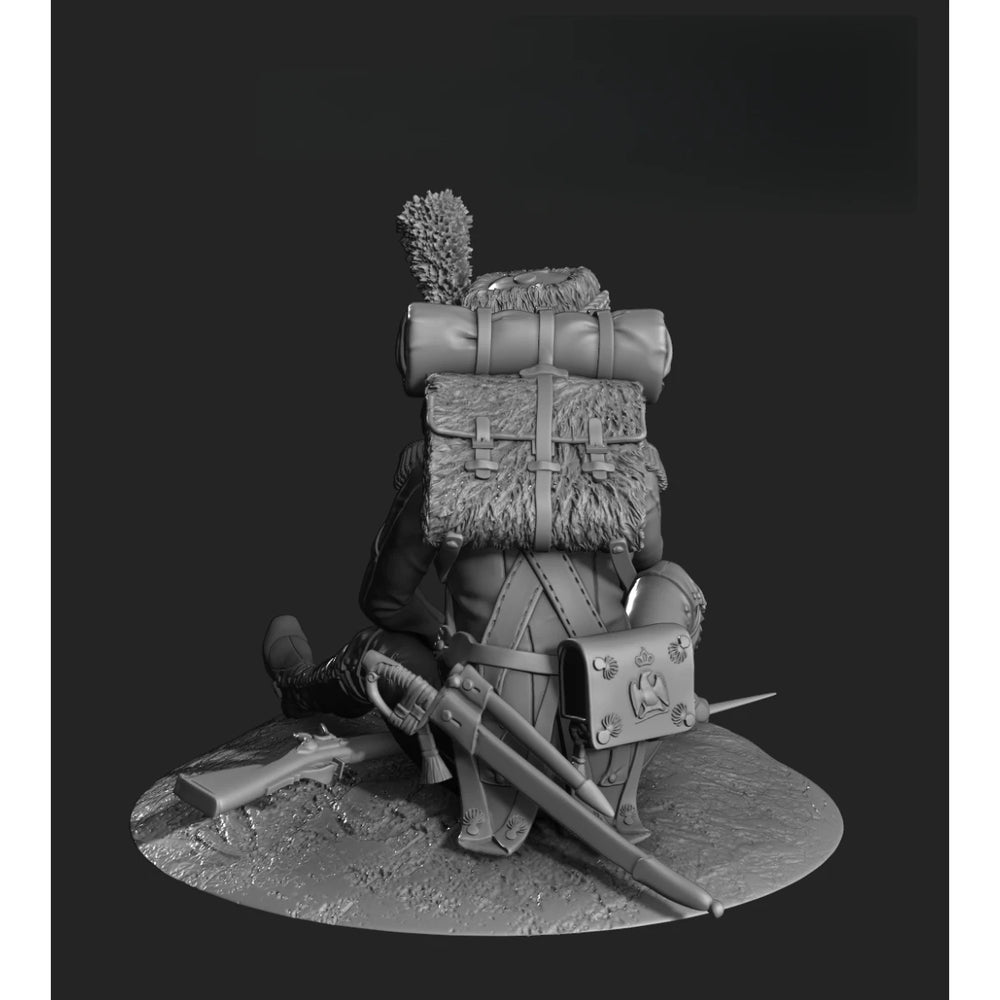 75mm Napoleonic Feathered Winged Warrior, Resin Model Figure Kit, Unassembled and Unpainted