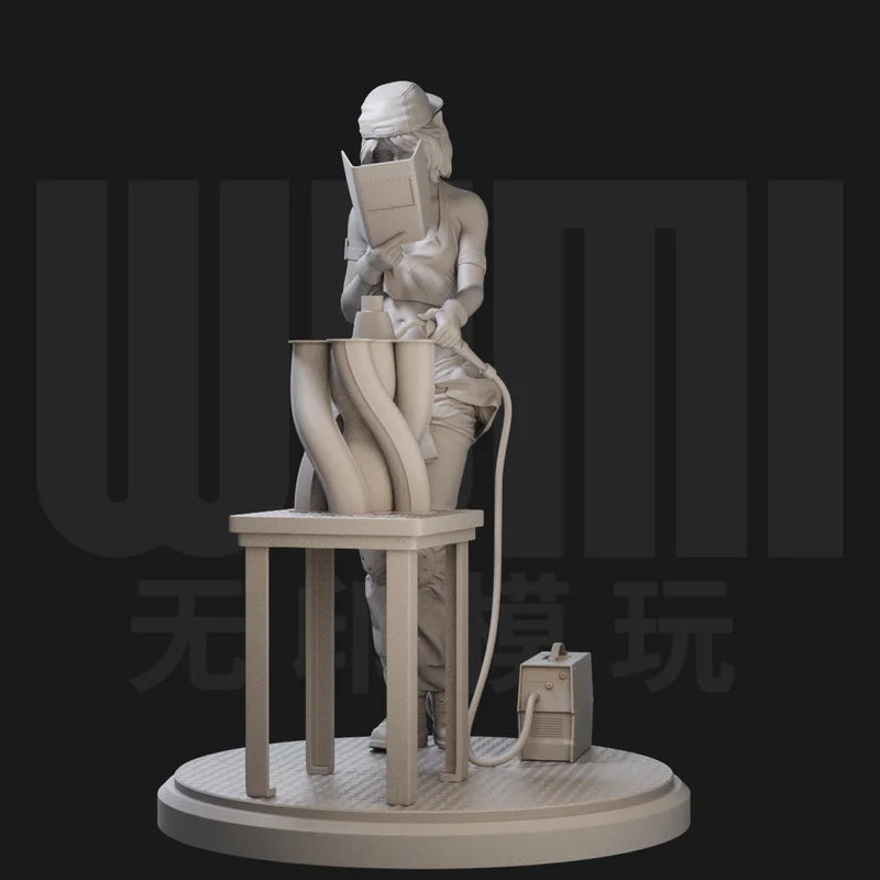 1/24 Female Mechanic, Resin Model Figure Kit, Unassembled and Unpainted