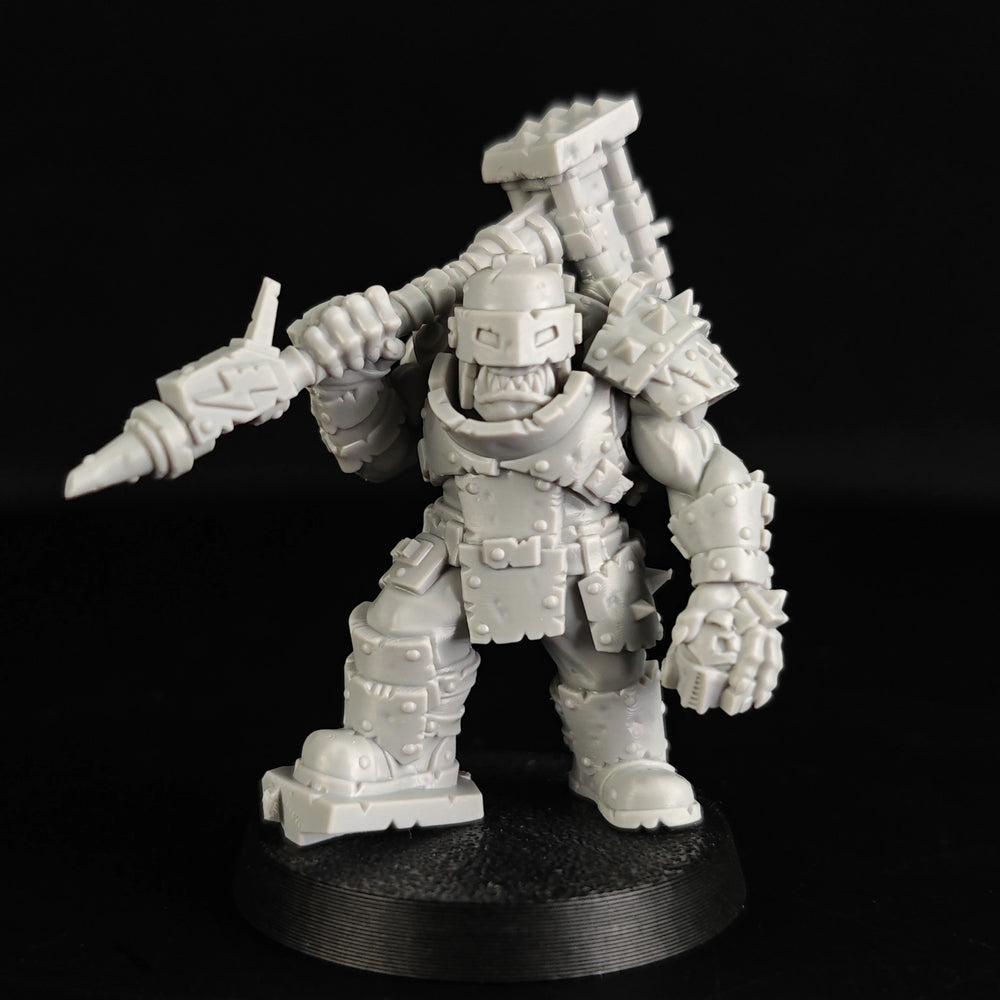 32mm Grimdark Ork Smashers Squad, 12 Figures, Resin Model Figure Kit, Sci-Fi Theme, Unassembled and Unpainted