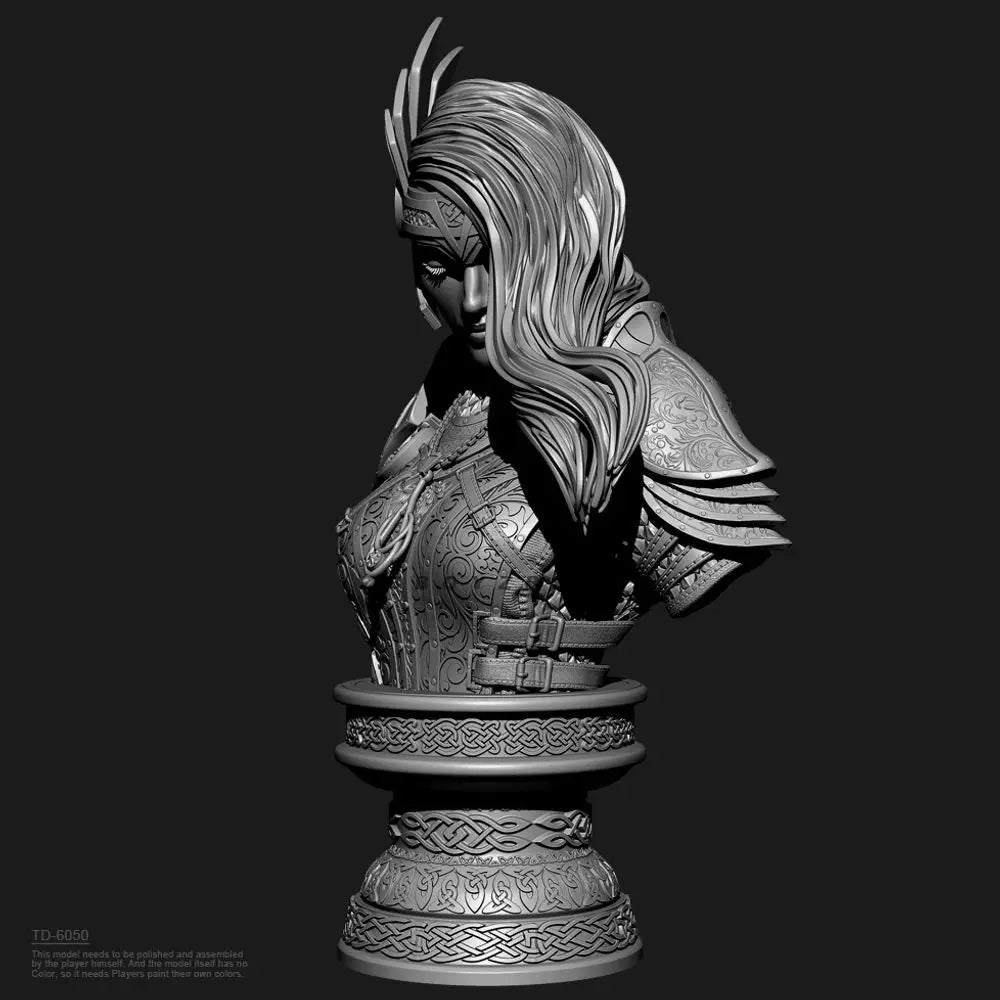 70mm Medieval Valkyrie, Resin Model Bust Kit, Unassembled and Unpainted