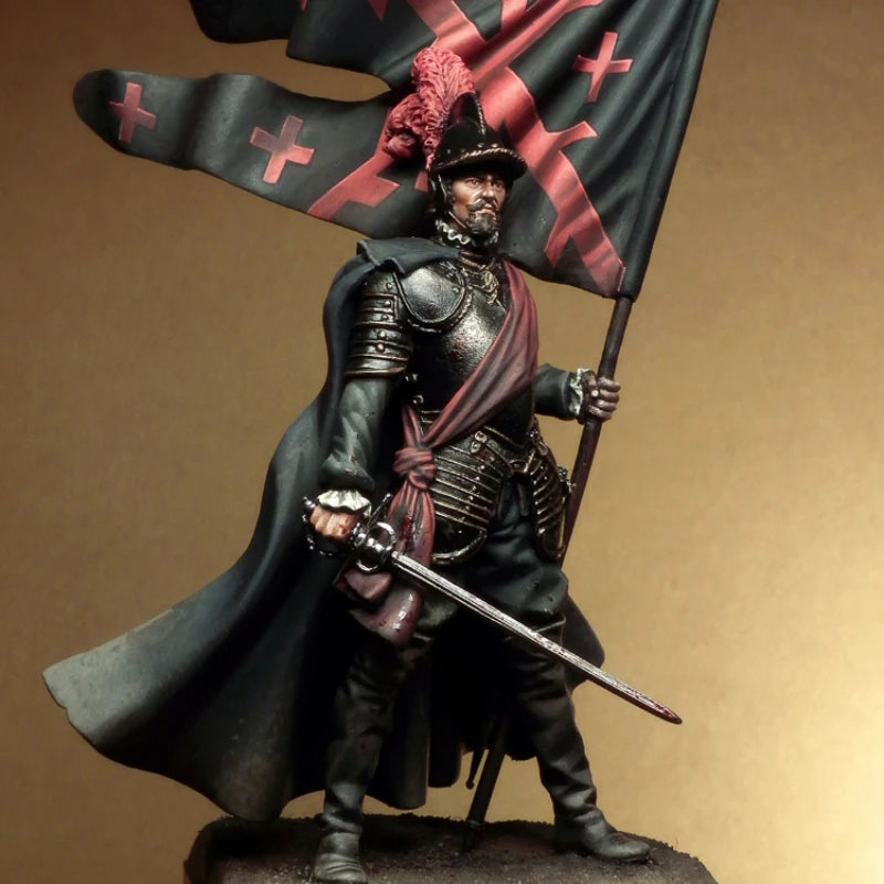 1/24 Medieval 16th Century Military Officer, Resin Model Figure Kit, Unassembled and Unpainted
