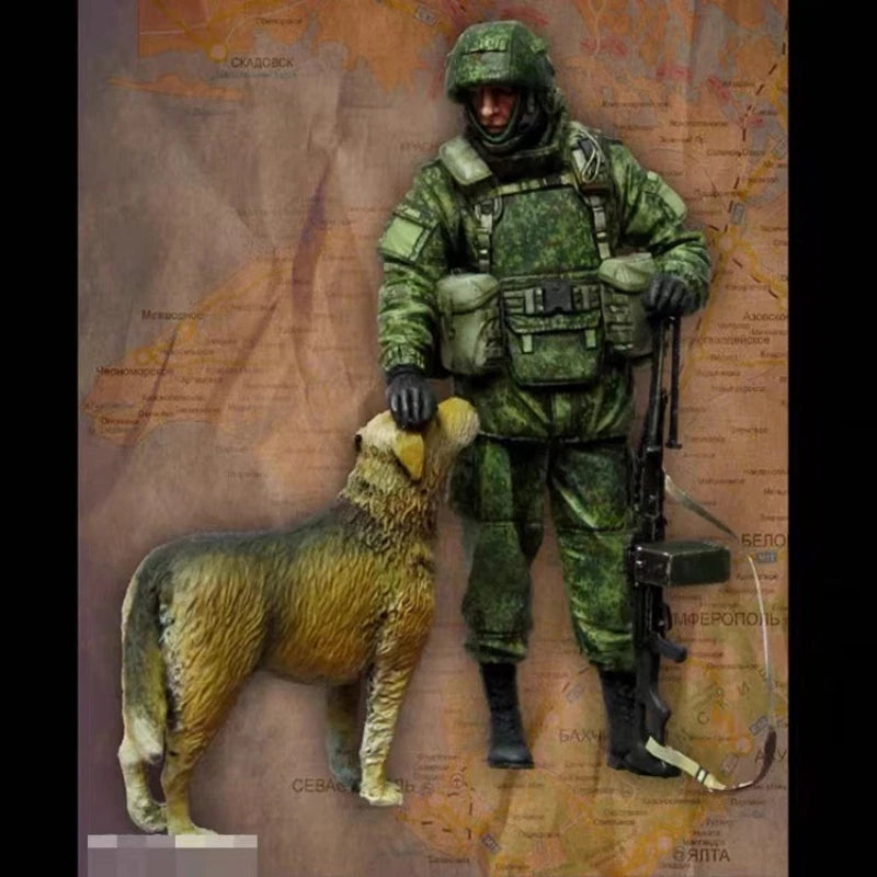 1/35 Modern Soldiers with Military Dogs, 6 Figures, Resin Model Figure Kit, Unassembled and Unpainted