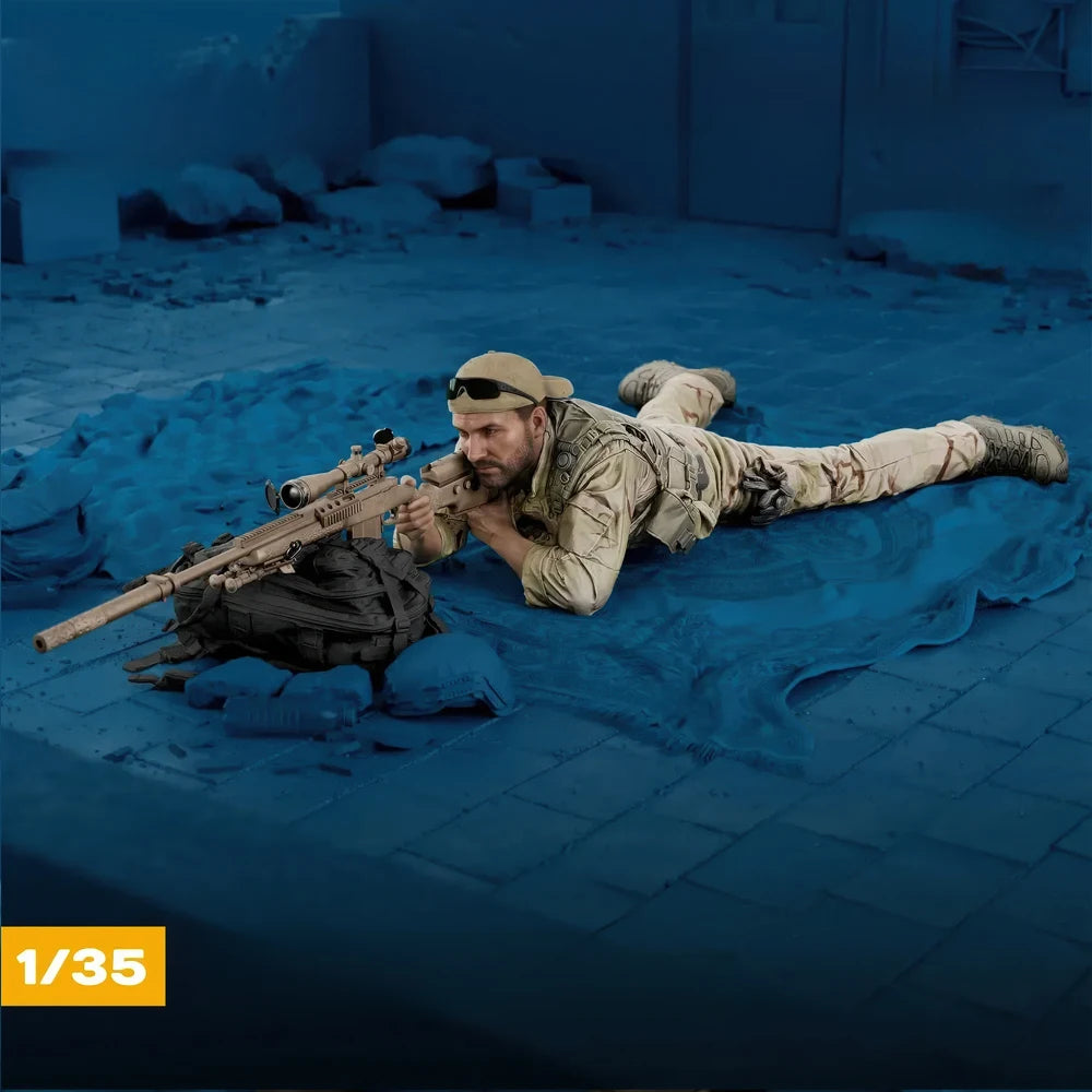 1/35 Modern American Sniper, Resin Model Figure Kit, Unassembled and Unpainted
