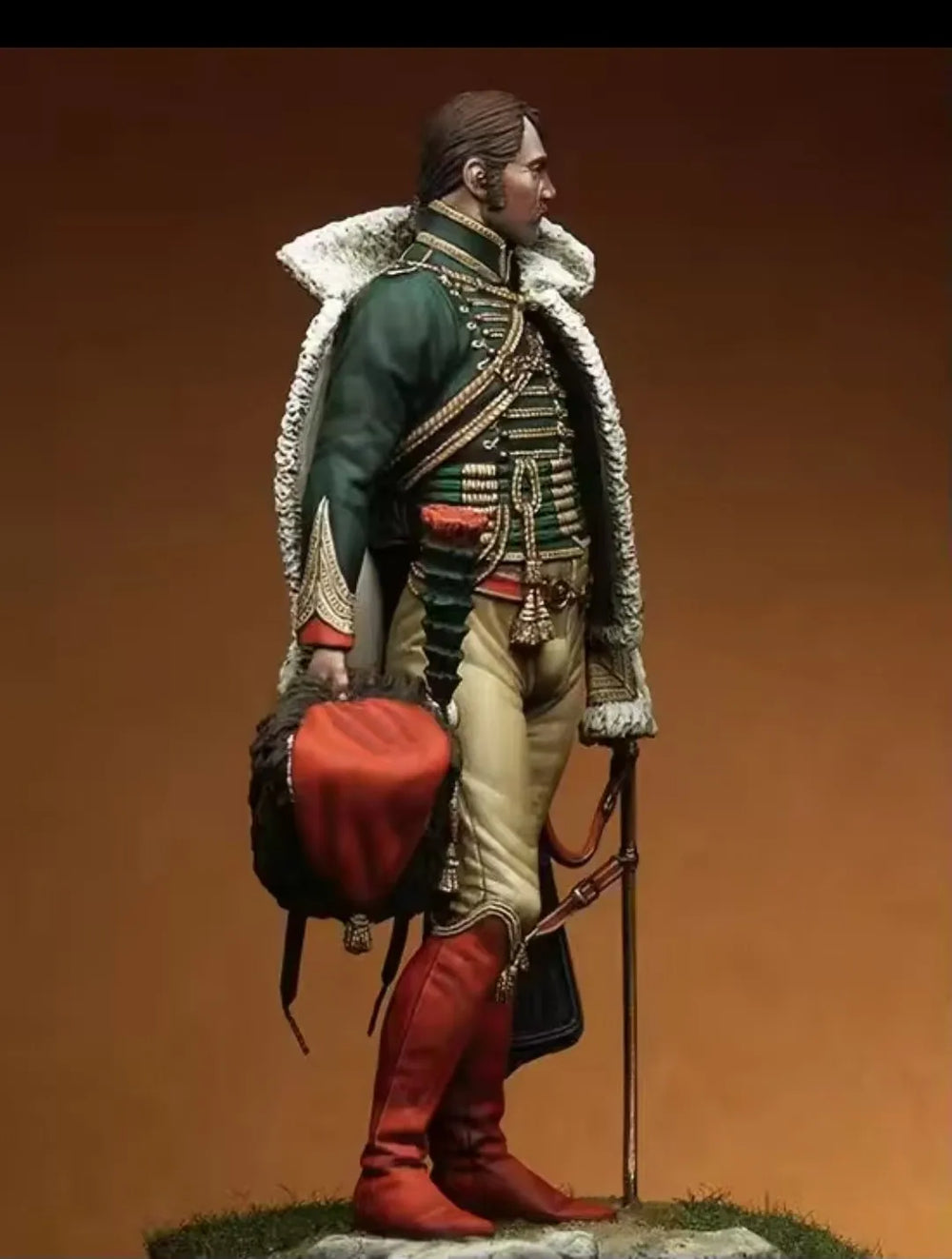 90mm Napoleonic Imperial Guard Officer, Resin Model Figure Kit, Unassembled and Unpainted
