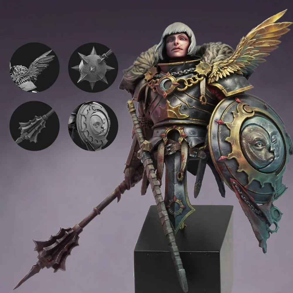 1/12 Valeria Winged Warrior, Resin Model Bust Kit, Fantasy Theme, Unassembled and Unpainted