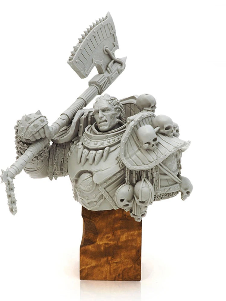 1/8 Grimdark Armored Warriors, 4 Figures, Resin Model Bust Kit, Fantasy Theme, Unassembled and Unpainted