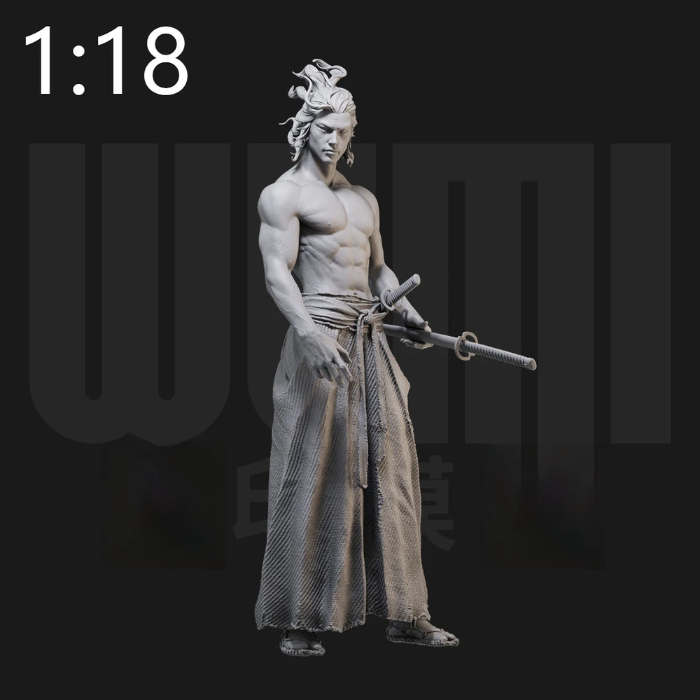1/24 Medieval Japanese Samurai Warriors, 3 Figures, Resin Model Figure Kit, Unassembled and Unpainted