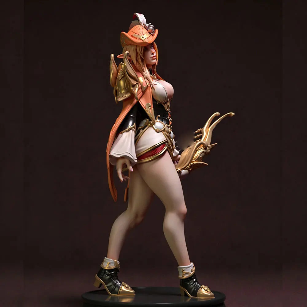 1/24 Winged Sorceress in Ornate Armor, Resin Model Figure Kit, Fantasy Theme, Unassembled and Unpainted