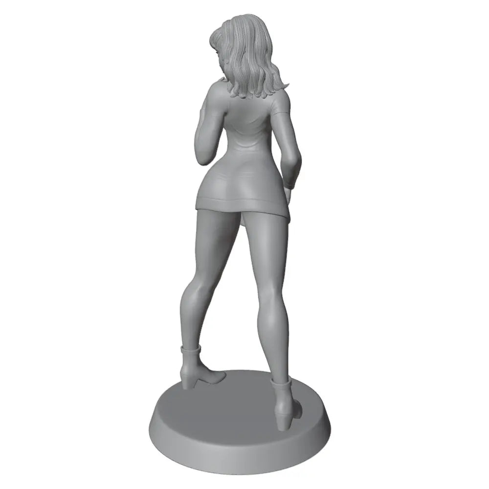 1/24 Standing Pin-up in Short Dress, Resin Model Figure Kit, Unassembled and Unpainted
