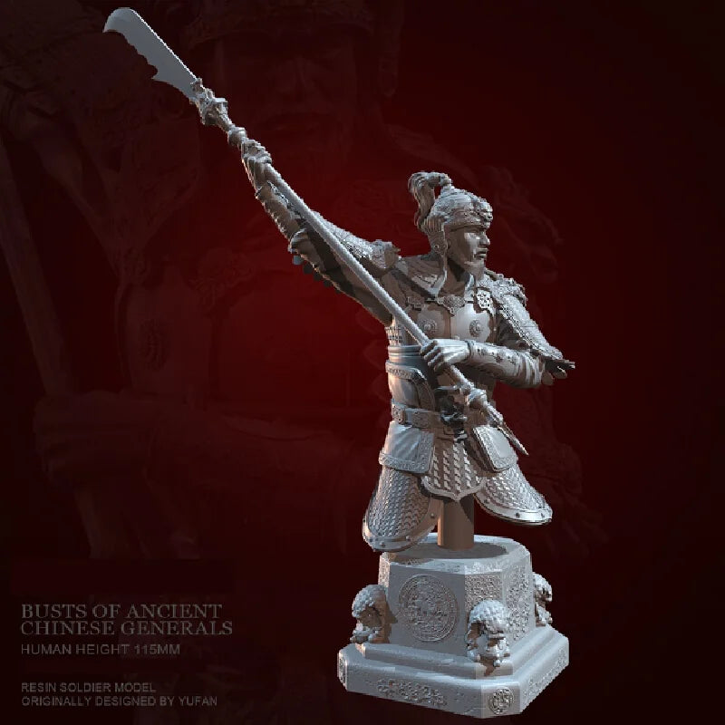 115mm Ancient Chinese General, Resin Model Bust Kit, Unassembled and Unpainted
