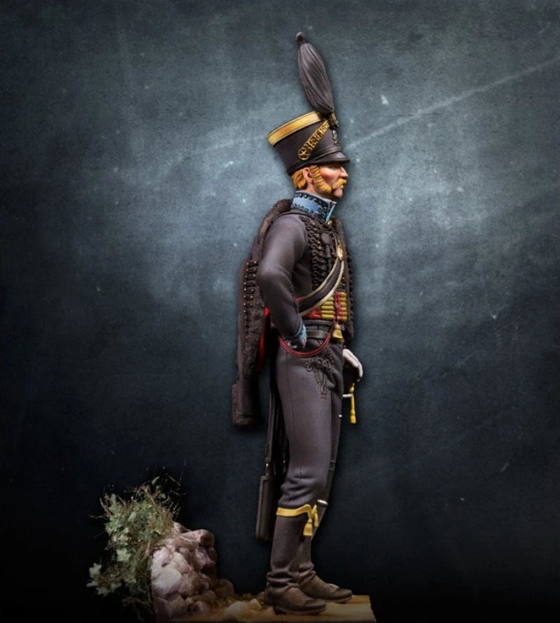 1/24 Napoleonic Hussar Officer, Resin Model Figure Kit, Unassembled and Unpainted