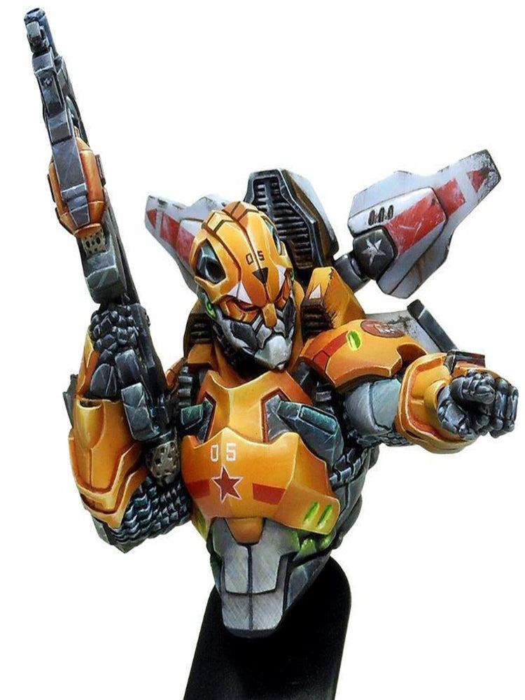 1/12 Tiger Soldier Mecha Warrior, Resin Model Bust Kit, Sci-Fi Theme, Unassembled and Unpainted