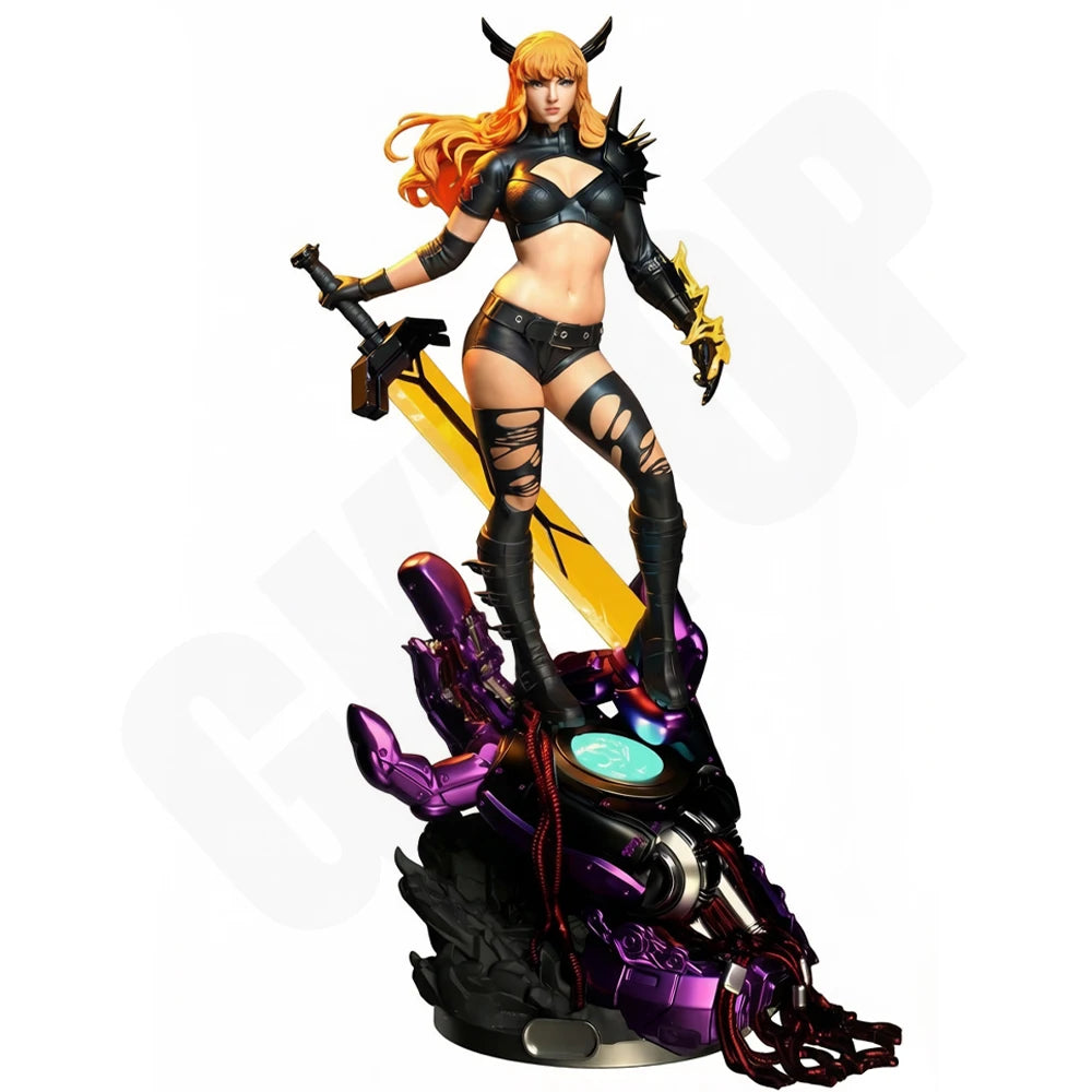 1/24 Horned Demon Warrior Wielding Greatsword, Resin Model Figure Kit, Fantasy Theme, Unassembled and Unpainted
