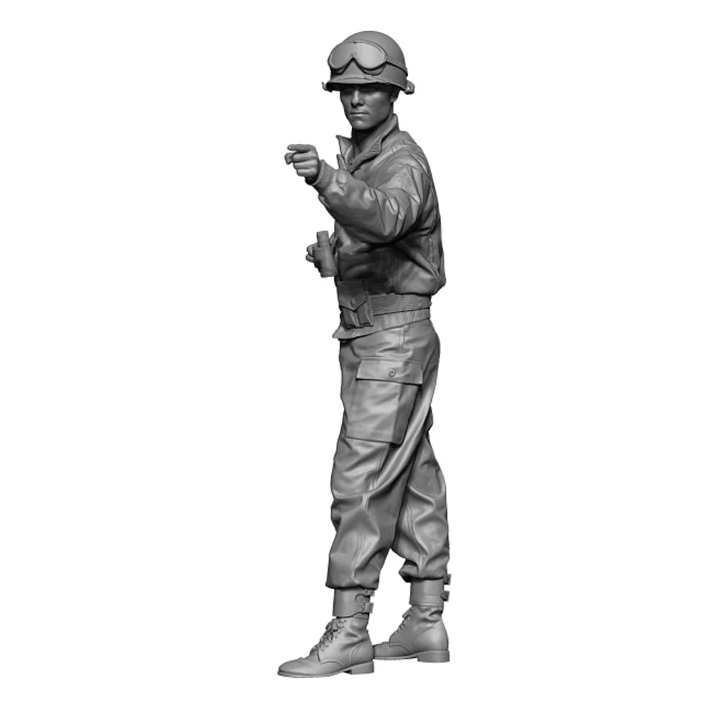 1/35 WWII US Infantryman Standing Alert, Resin Model Figure Kit, Unassembled and Unpainted