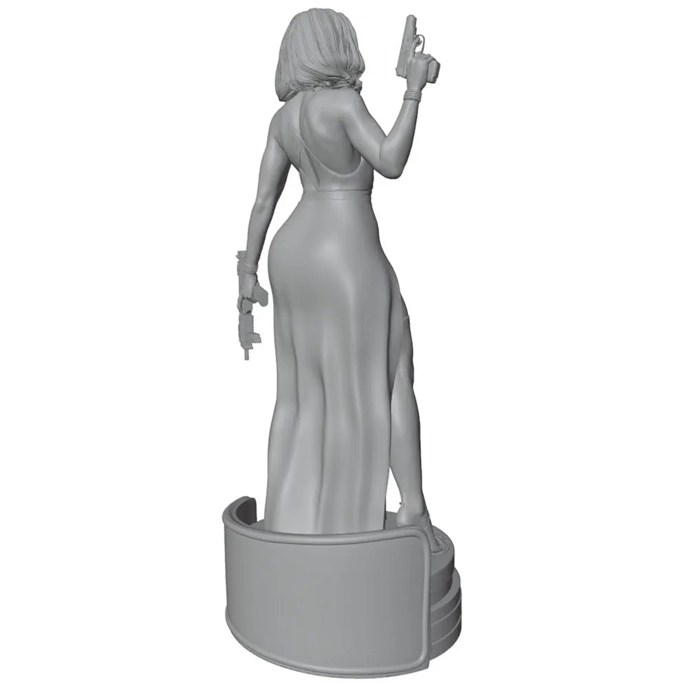 75mm Female with Firearm, Resin Model Figure Kit, Fantasy Theme, Unassembled and Unpainted