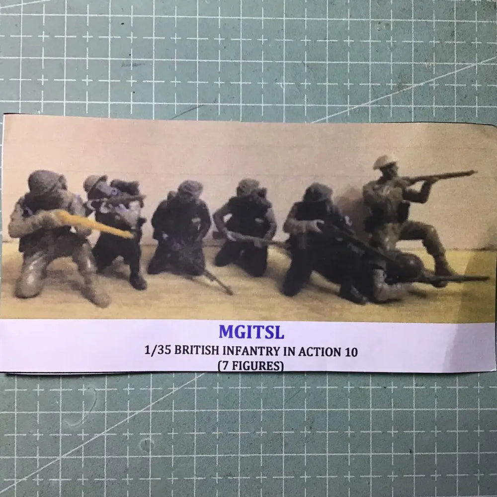 1/35 WWII British Infantry Assault Squad, 10 Figures, Resin Model Figure Kit, Unassembled and Unpainted