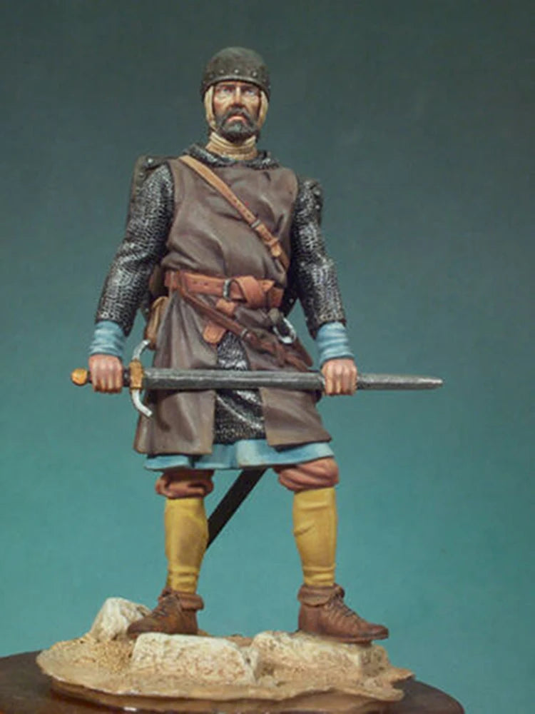 70mm Medieval Templar Sergeant, Resin Model Figure Kit, Unassembled and Unpainted