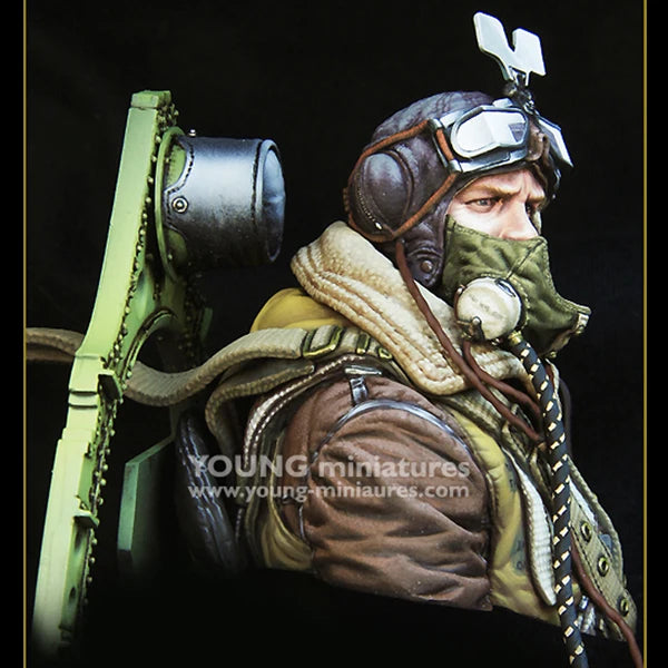 1/10 WWII RAF Spitfire Pilot, Resin Model Bust Kit, Unassembled and Unpainted