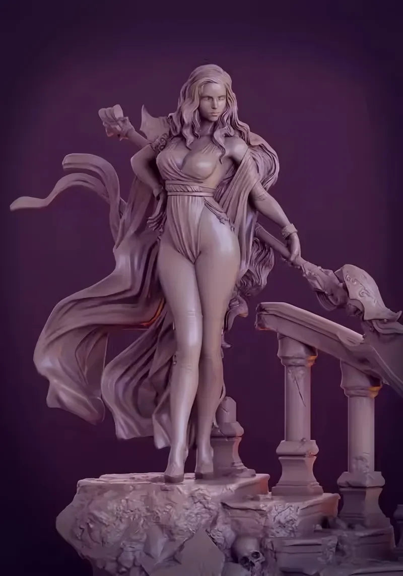 70mm Female Warrior, Resin Model Figure Kit, Fantasy Theme, Unassembled and Unpainted