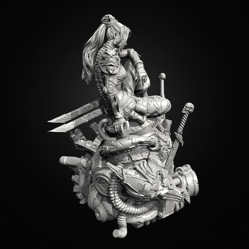 95mm Amazon Warrior, Resin Model Figure Kit, Fantasy Theme, Unassembled and Unpainted