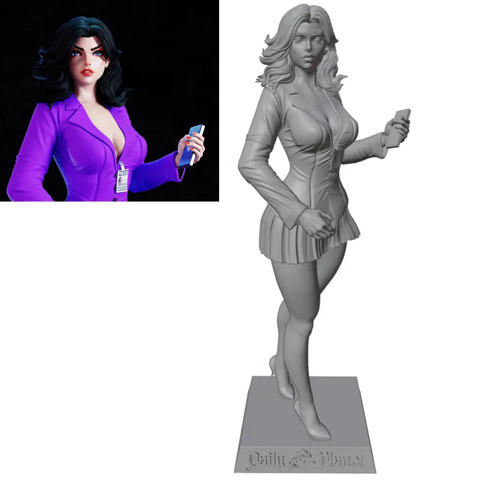 Business Woman with Microphone, Resin Model Figure Kit, Unassembled and Unpainted