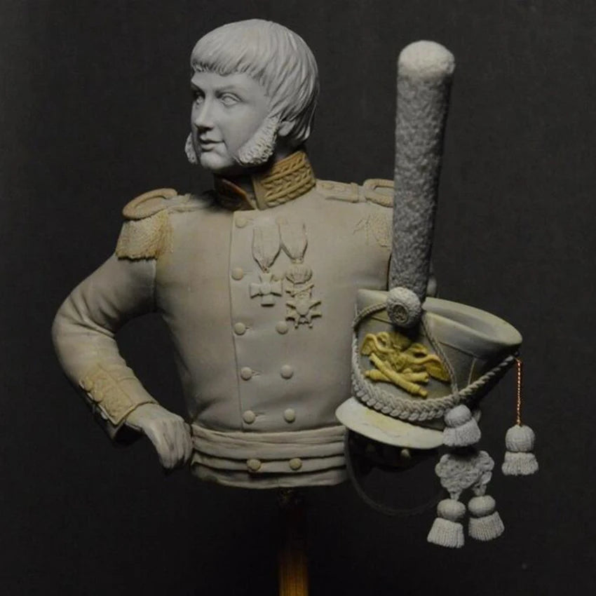 1/10 Napoleonic French General with Sabre, Resin Model Bust Kit, Unassembled and Unpainted