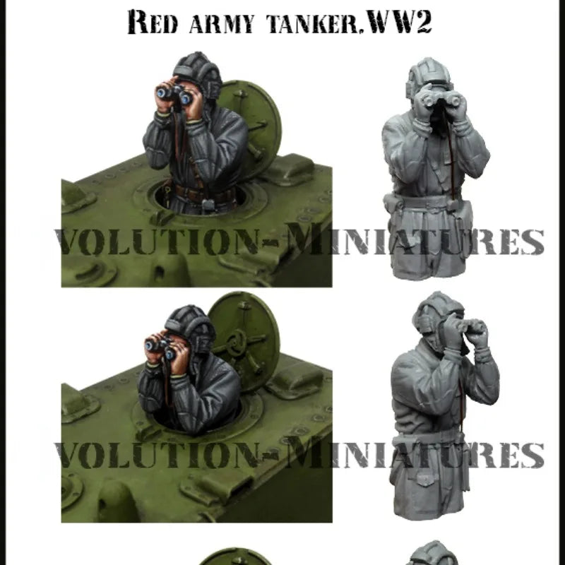 1/35 WWII Soviet Red Army Tanker with Binoculars, Resin Model Figure Kit, Unassembled and Unpainted