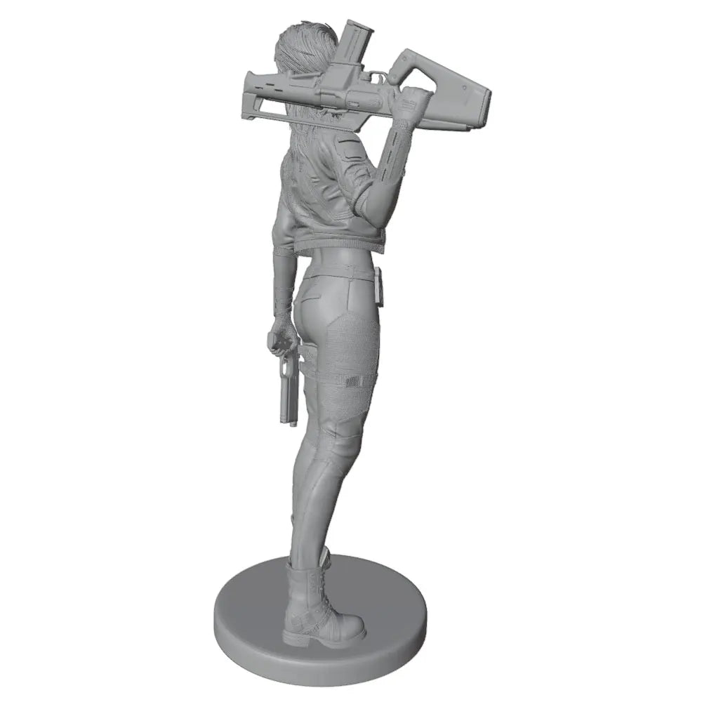 1/24 Female Tactical Soldier with Rifle, Resin Model Figure Kit, Sci-Fi Theme, Unassembled and Unpainted