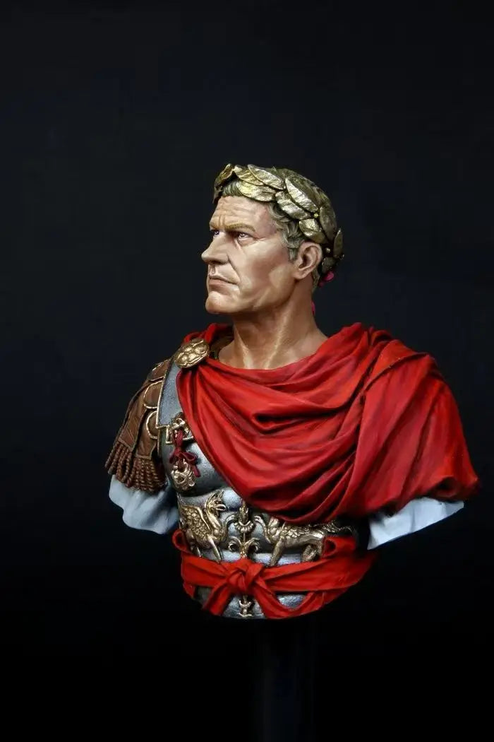 1/10 Ancient Roman Commander in Red Cape with Laurel Wreath, Resin Model Bust Kit, Unassembled and Unpainted