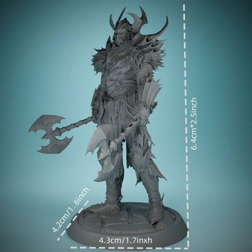 64mm Demon Knight, Resin Model Figure Kit, Fantasy Theme, Unassembled and Unpainted