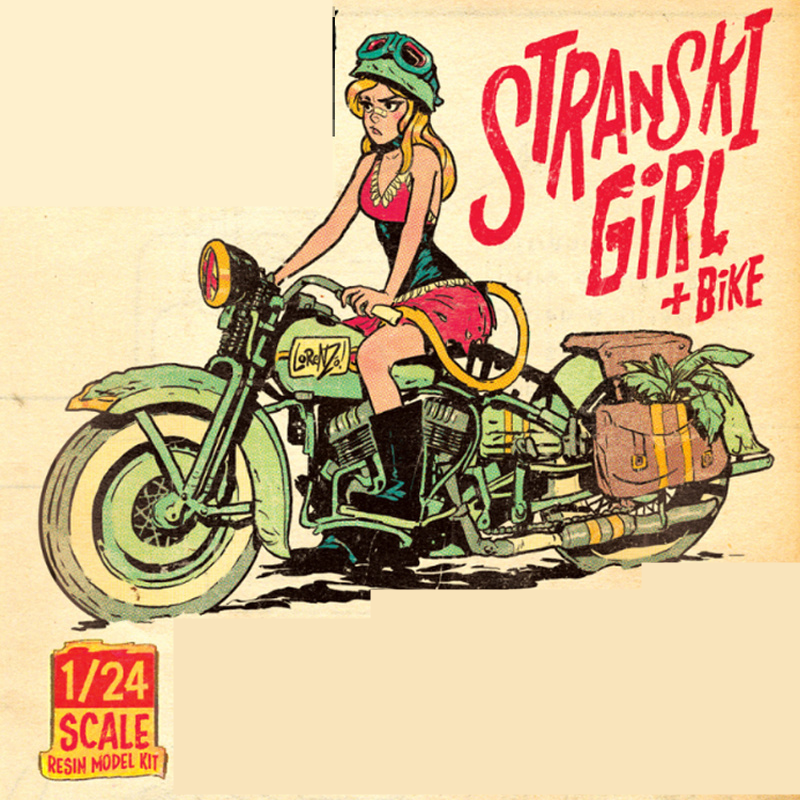 1/24 Pin-up Girl on Motorcycle, Resin Model Figure Kit, Unassembled and Unpainted