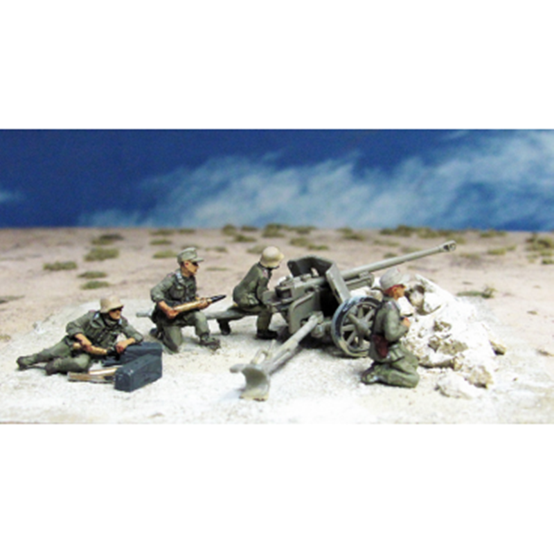 1/72 WWII German Pak38.5cm Anti-Tank Artillery, 6 Figures, Resin Model Figure Kit, Unassembled and Unpainted