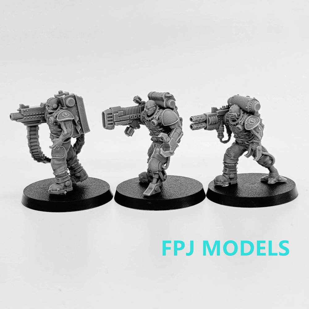 Cyborg Soldiers, 9 Figures, Resin Model Figure Kit, Sci-Fi Theme, Unassembled and Unpainted