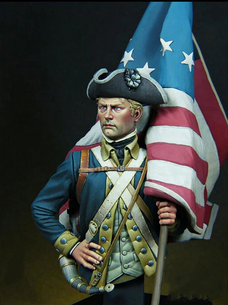1/10 American Revolutionary War Officer, Resin Model Bust Kit, Military Theme, Unassembled and Unpainted
