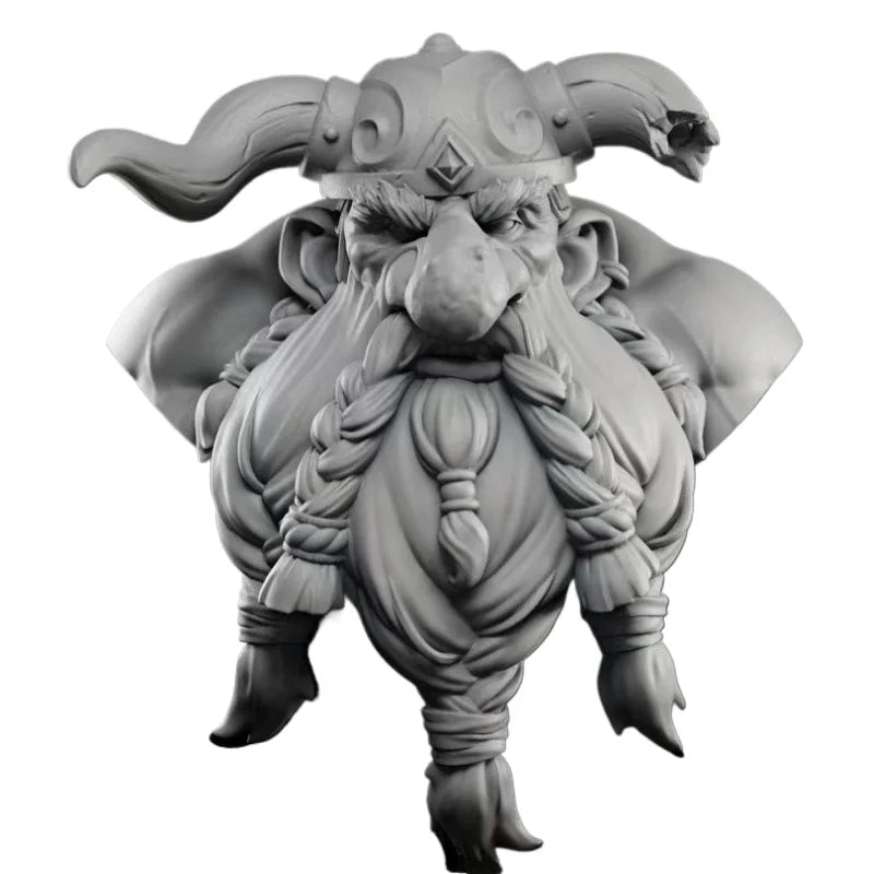 60mm Horned Dwarf Warrior, Resin Model Bust Kit, Fantasy Theme, Unassembled and Unpainted