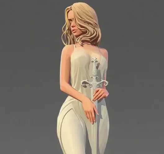 90mm Sci-Fi Female Warrior, Resin Model Figure Kit, Unassembled and Unpainted