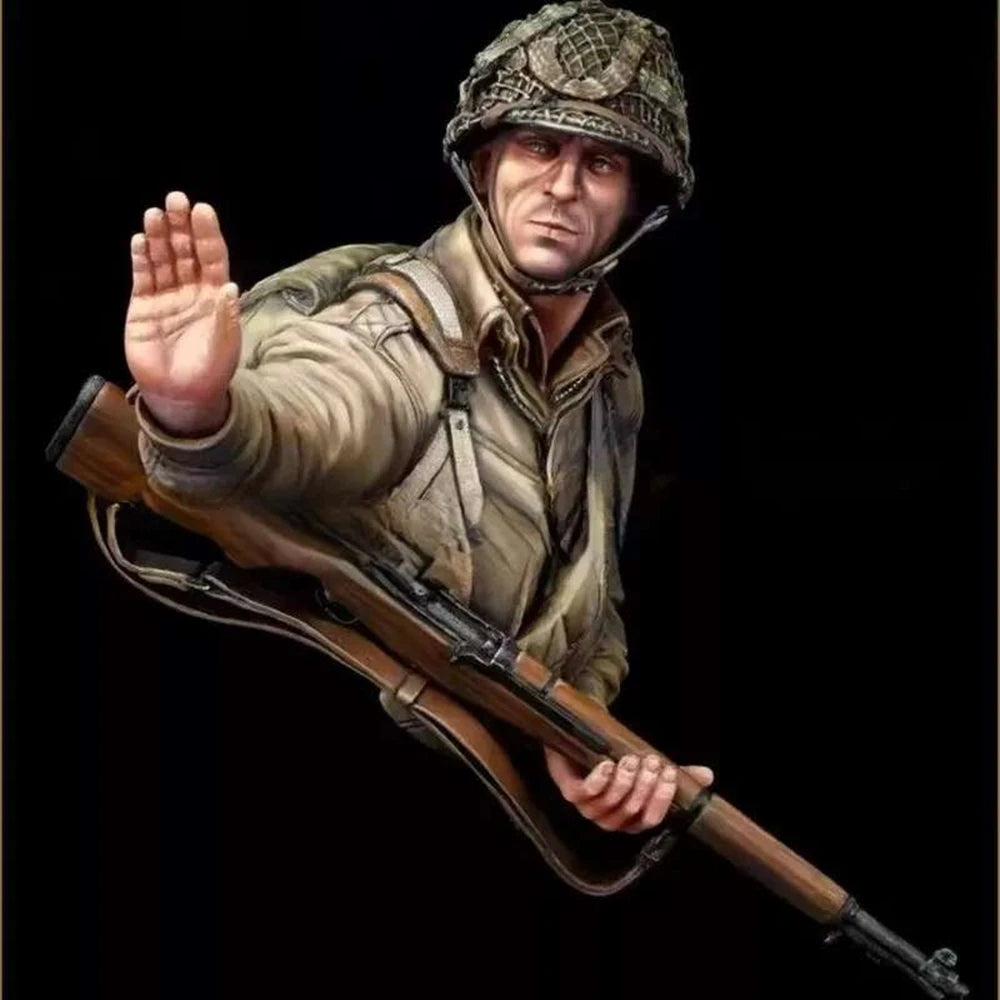 WWII US Normandy Airborne Soldiers, 3 Figures, Resin Model Figure Kit, Unassembled and Unpainted