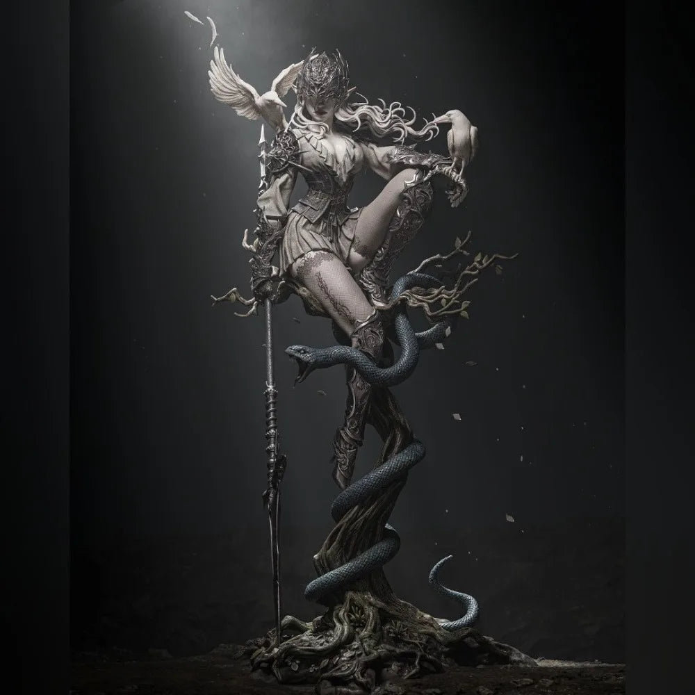 Dark Fantasy Crow Queen, Resin Model Figure Kit, Fantasy Theme, Unassembled and Unpainted