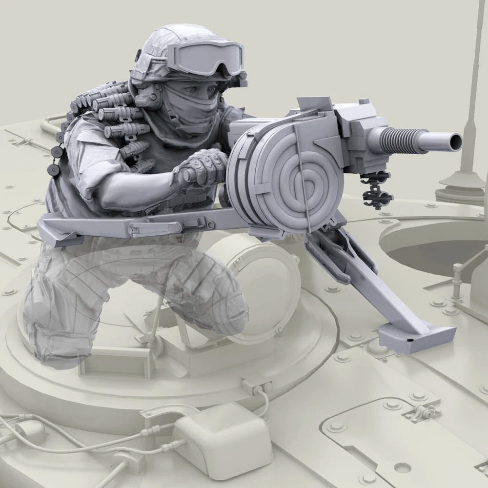 1/35 Modern Russian Tactical Marksman Kneeling, Resin Model Figure Kit, Unassembled and Unpainted